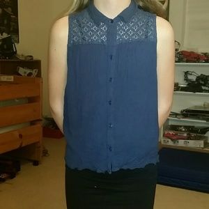 Abercrombie kids navy button down tank