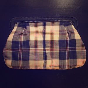 J. Crew plaid cotton clutch