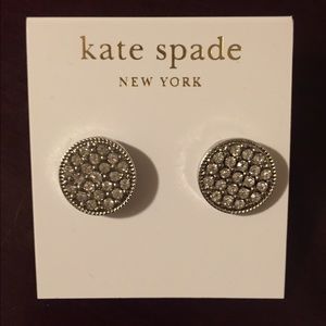 Kate Spade Round Silver Stone Post Earrings