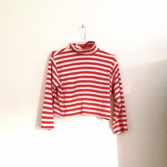 Cropped vintage stripe turtleneck - Picture 1 of 3