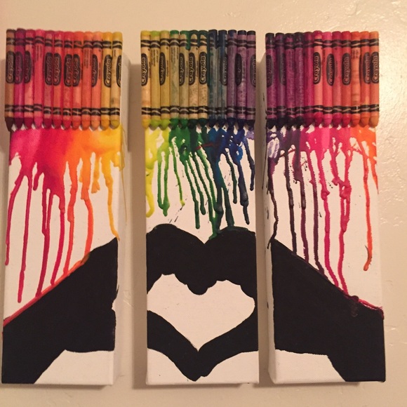 Brandy Melville Wall Art Melted Crayon Wall Art Hand Heart Poshmark