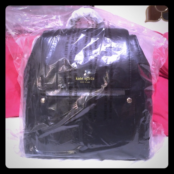 kate spade Handbags - NEW PRICE NWT!! Kate Spade black leather backpack!