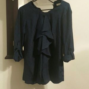 NY&CO Blue Ruffle Top