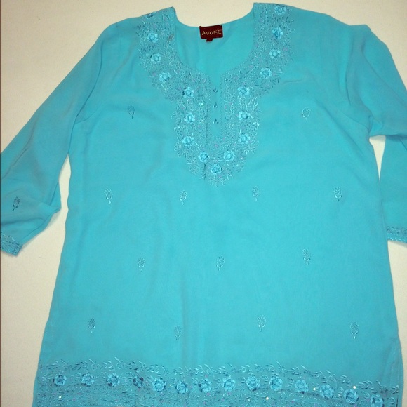 Turquoise colored tunic from India