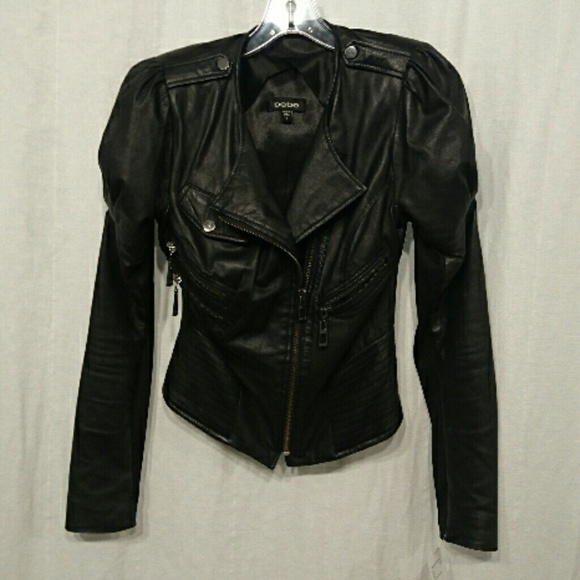 SOLD! Bebe black leather jacket