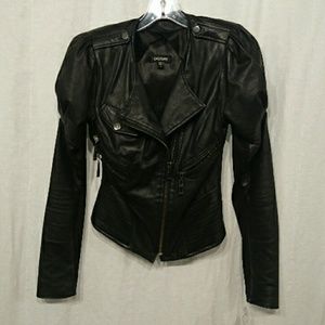 SOLD! Bebe black leather jacket