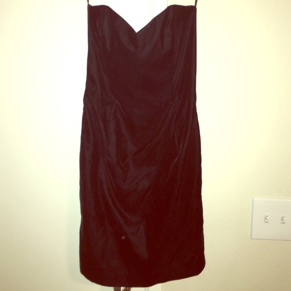 Velvet black strapless dress