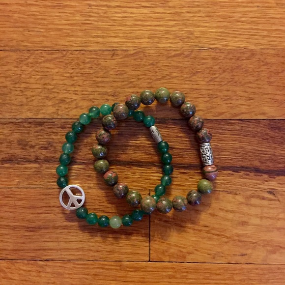 Two Lovely Bead Bracelets - Stretch - image 1