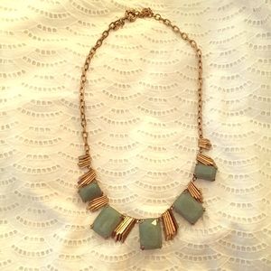 J. Crew Gold and Green Stone necklace