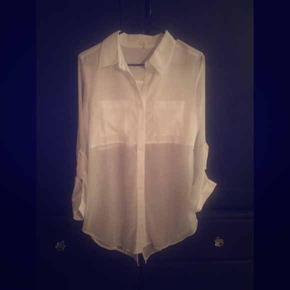 Sheer tuxedo style blouse