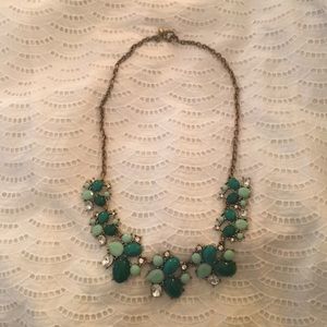 J. Crew Jade and Crystal Collar Necklace
