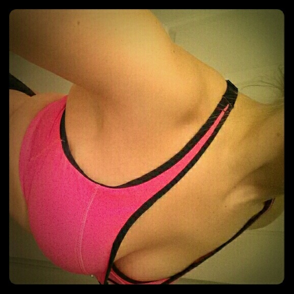 Pink sports bra
