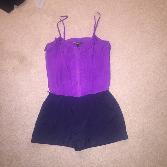 Purple and navy romper