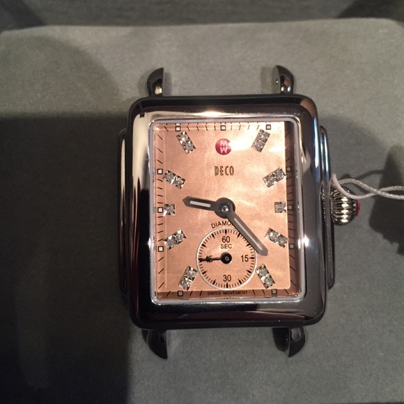 Michele Deco 18mm. Rose gold mother of pearl