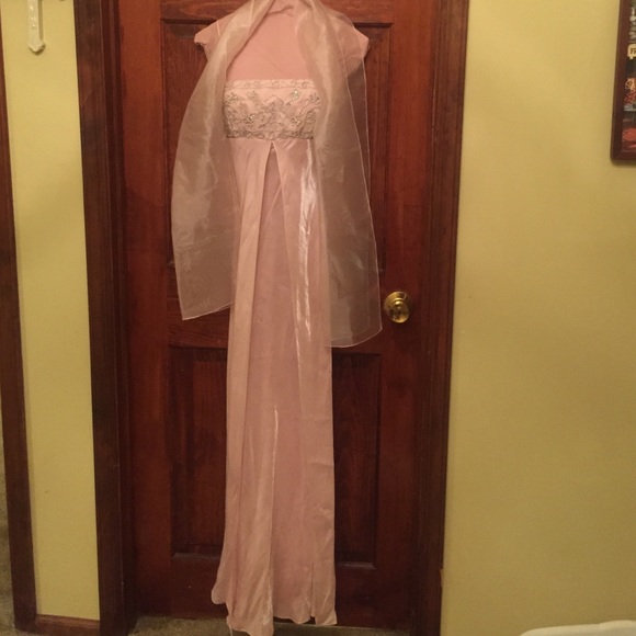 Pink Dress with Shawl