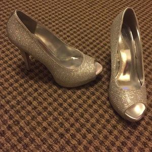 Sparkling silver heels