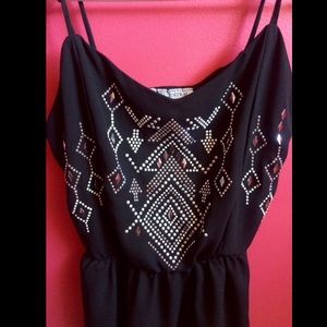 Black Top w/ Rhinestone Design