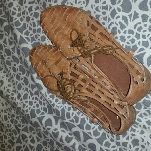 Genuine leather woven oxfords