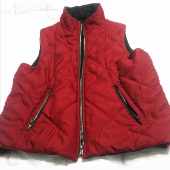 Red black reversible vest