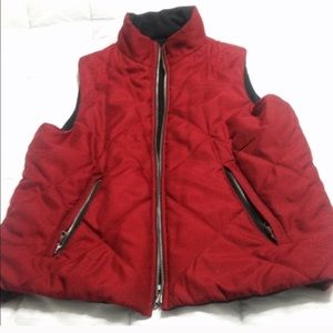 Red black reversible vest