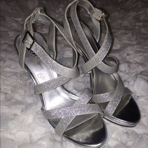 Silver strappy Heels