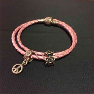 Authentic PANDORA pink flower charm