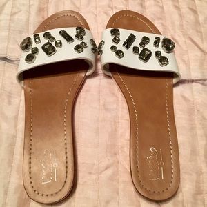Rhinestone flat sandals