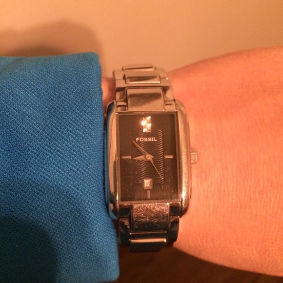 Silver Fossil Watch