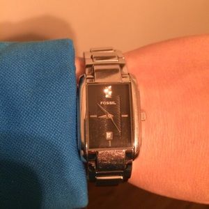 Silver Fossil Watch