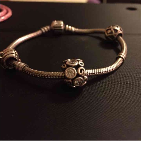 Authentic PANDORA cubic zirconia swirl charm