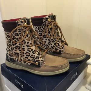 High Top Cheetah Sperry Boots