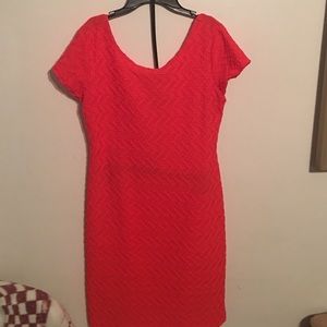 Red Textured Dress!