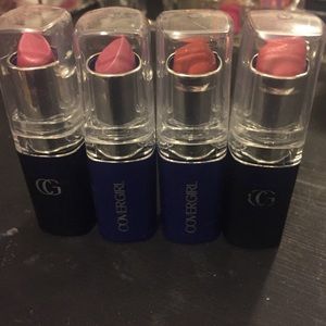 4 Covergirl lipsticks in nude and pink colors.