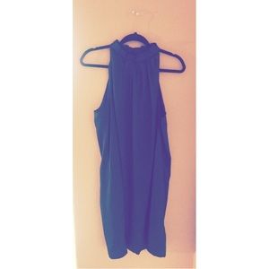 Grey high neck swing dress