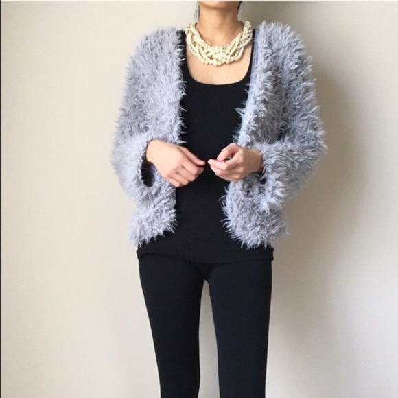 Jackets & Blazers - ✳️SALE Light grey fuzzy jacket