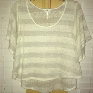 Cute white and silver crop top, size small