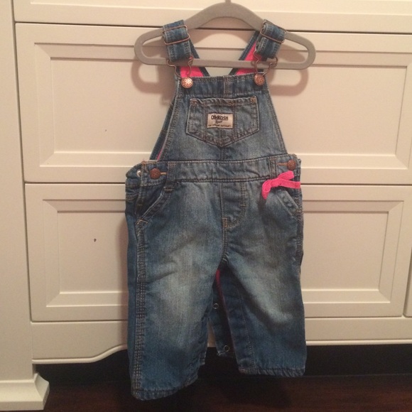 Baby girl Jean/pink overalls - Picture 1 of 4