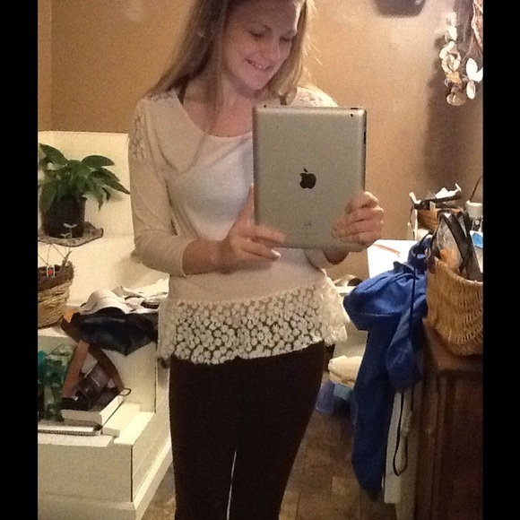 Tan/beige lacy blouse