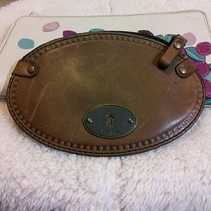 Fossil Oval Vintage Revival VRV Zip Coin Purse