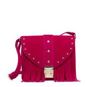 Fun & Bright pink fringe crossbody bag