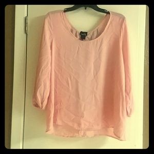 Light Pink sheer top w/bow on back