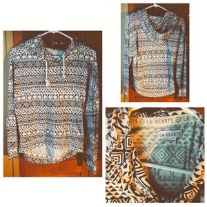 PacSun B&W Aztec printed hoodie