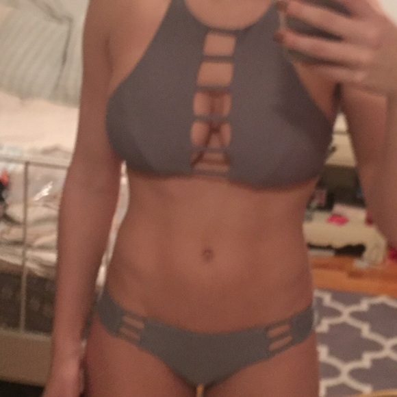 Caged Halter bikini top & Brazilian bottoms