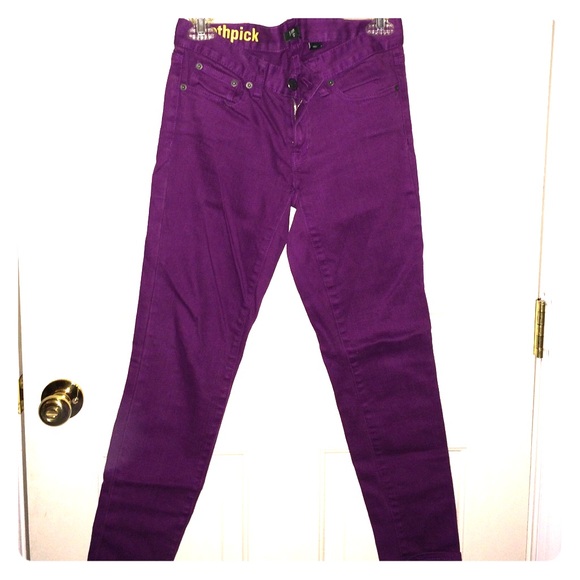 Jcrew Toothpick Plum Jeans