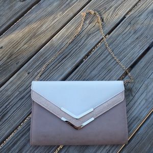 ALDO nude/cream clutch