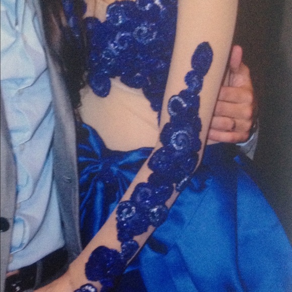 Stunning royal blue handmade dress size 0 - Picture 3 of 4