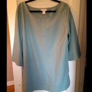 Soft Surroundings powder blue elegant tunic top