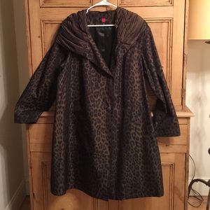 Sexy Animal Print Rain Trench Coat 1X with hood
