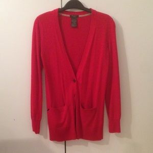 Aritzia Talula Red cashmere cardigan with buttons