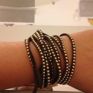 Gold studded wrap bracelet